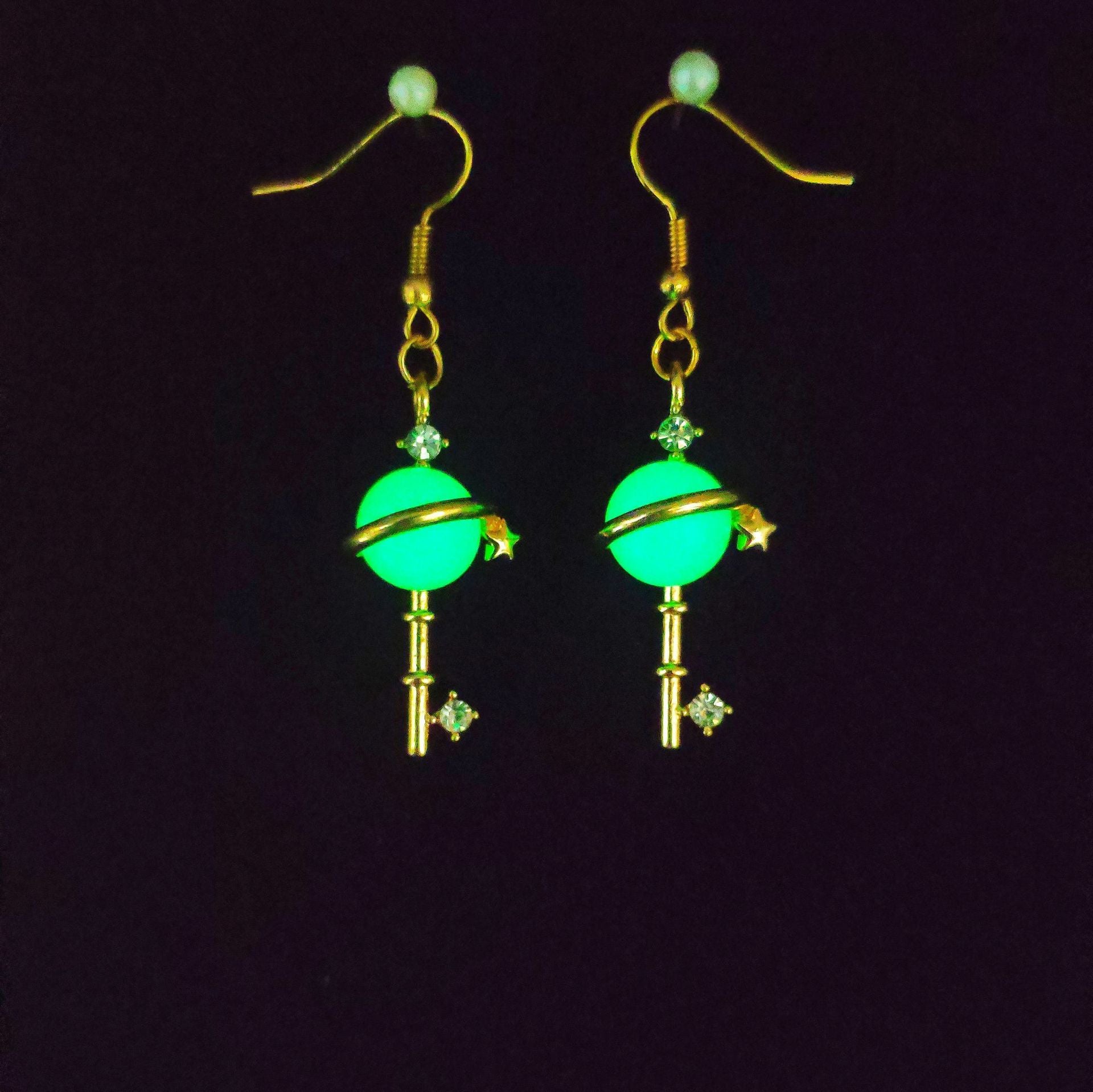 Wholesale Fish Hook Fashion Creative Glowing Starry Sky Stars and Moon Temperament Luminous Earrings